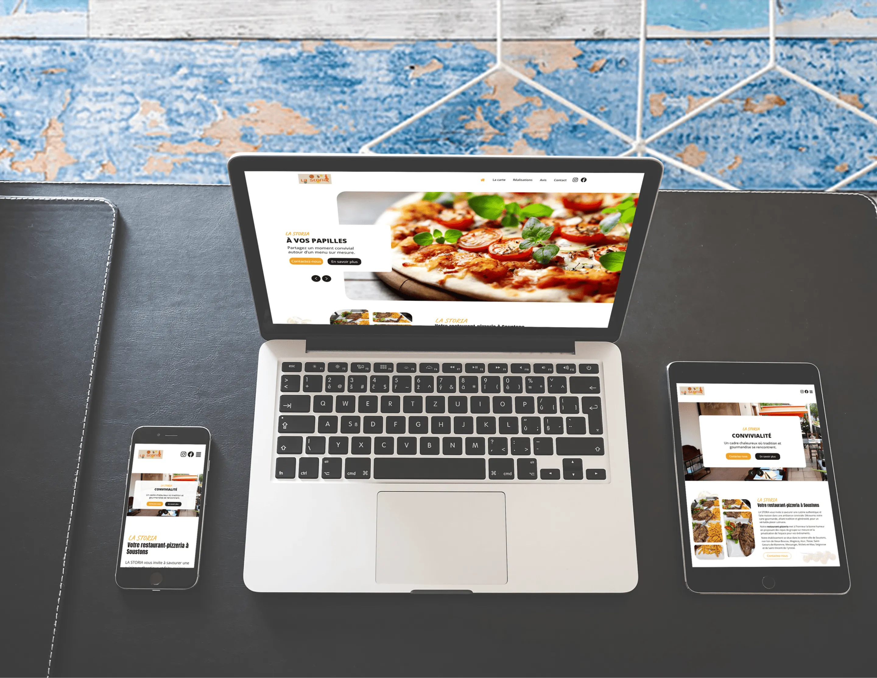 La Storia Restaurant Pizzeria Soustons Mandala Bird Mockup 1 1